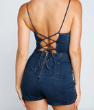 Chic Lace Up Denim Romper
