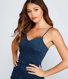 Chic Lace Up Denim Romper