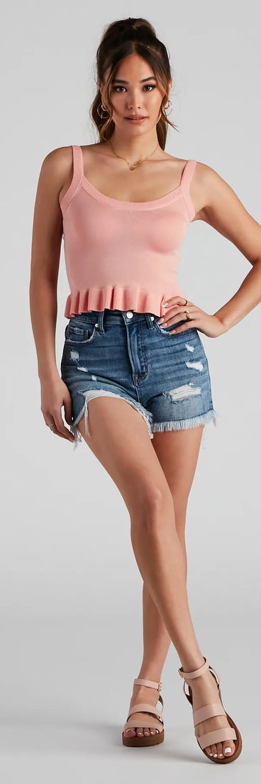Remy High-Rise Cutoff Denim Shorts by Windsor Denim