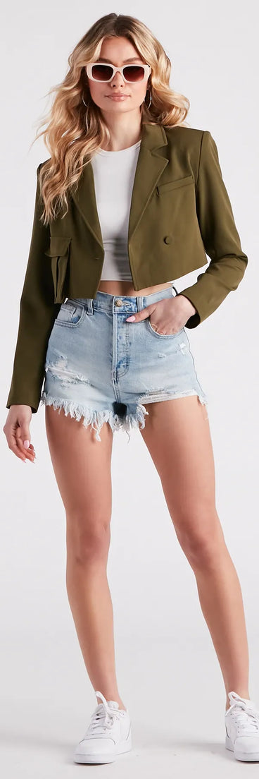 Remy High-Rise Destructed Frayed Shorts by Windsor Denim