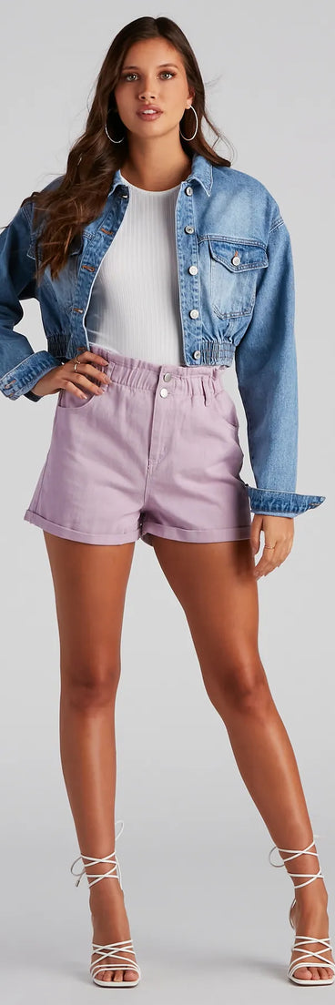 Paper Bag Of Tricks Denim Cuff Shorts