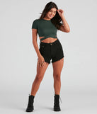 Meli Mid-Rise Distressed Shorts By Windsor Denim