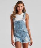 Adventuring Distressed Denim Shortalls