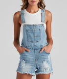 Adventuring Distressed Denim Shortalls