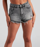 Remy High-Rise Frayed Hem Shorts