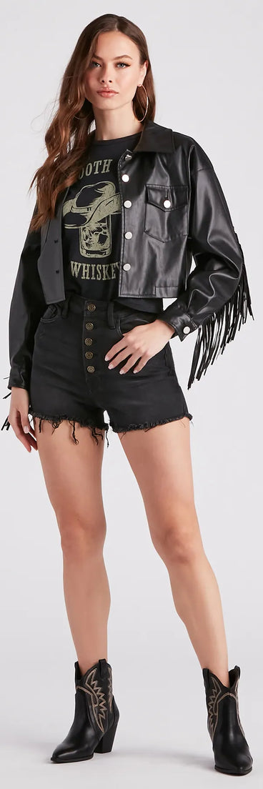 Remy High-Rise Button-Fly Denim Shorts