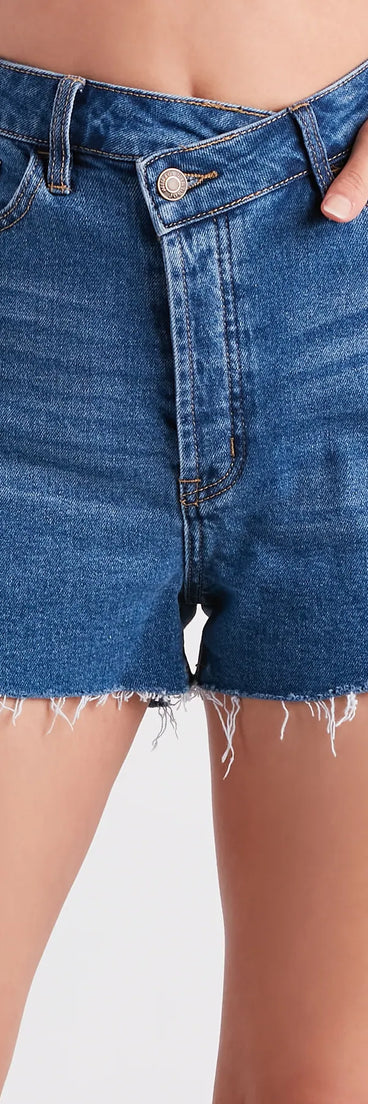 Cali High-Rise Cross Waist Shorts By Windsor Denim