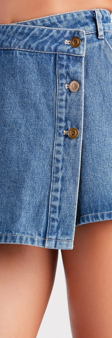 Summer Weekend Style Denim Skort