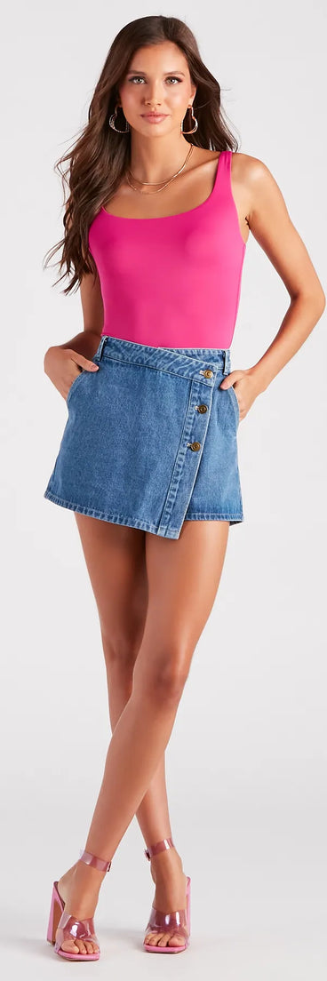Summer Weekend Style Denim Skort