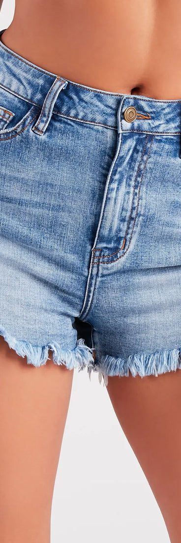 Remy High-Rise Frayed Hem Denim Shorts by Windsor Denim