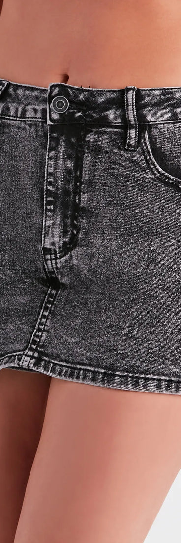 Cool Sensation Acid Wash Denim Skort