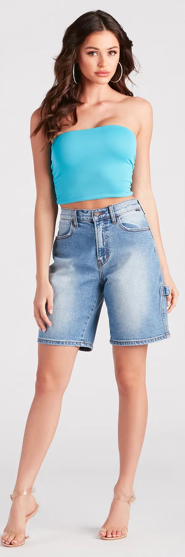 Level Up Cargo Bermuda Denim Shorts