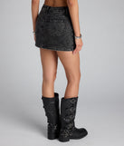 Keep It Cool Mid-Rise Acid-Wash Denim Skort
