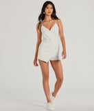 Sweetest Addition Surplice Wrap Denim Romper
