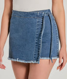 Stylish Appearance Side-Tie Wrap Denim Skort