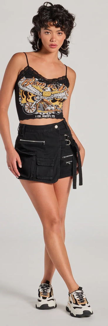 
Upgrade your style game for 2025 with the Coolest Deets Wrap-Front Denim Cargo Skort in black, perfect for any fashion-forward wardrobe.