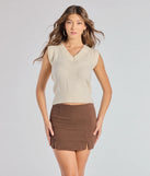 Upgrade your style game for 2025 with the Casual Look Denim Mini Skort in brown, perfect for any fashion-forward wardrobe.