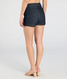 Create bold, fashion-forward looks for spring or summer with the Exceptional Poise High Rise Denim Shorts in dark denim wash, a must-have piece from Windsor’s collection of stylish bottoms for women.
