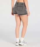 City Slicker High-Rise Faux Wrap Denim Skort