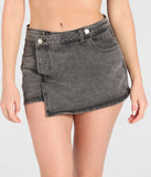 City Slicker High-Rise Faux Wrap Denim Skort
