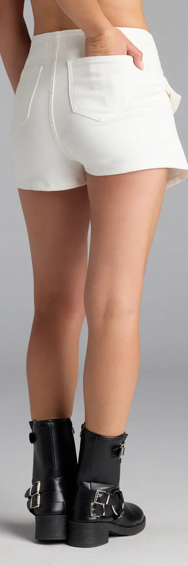 Stay flirty and fuss-free in the Hit The City Mid-Rise Acid Denim Skort, a sage green denim skort that’s all about movement and edge.