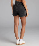 Keep your look easy and on-trend with the Trending Moment High-Rise Wrap Denim Skort, black jean shorts made for everyday summer outfits.