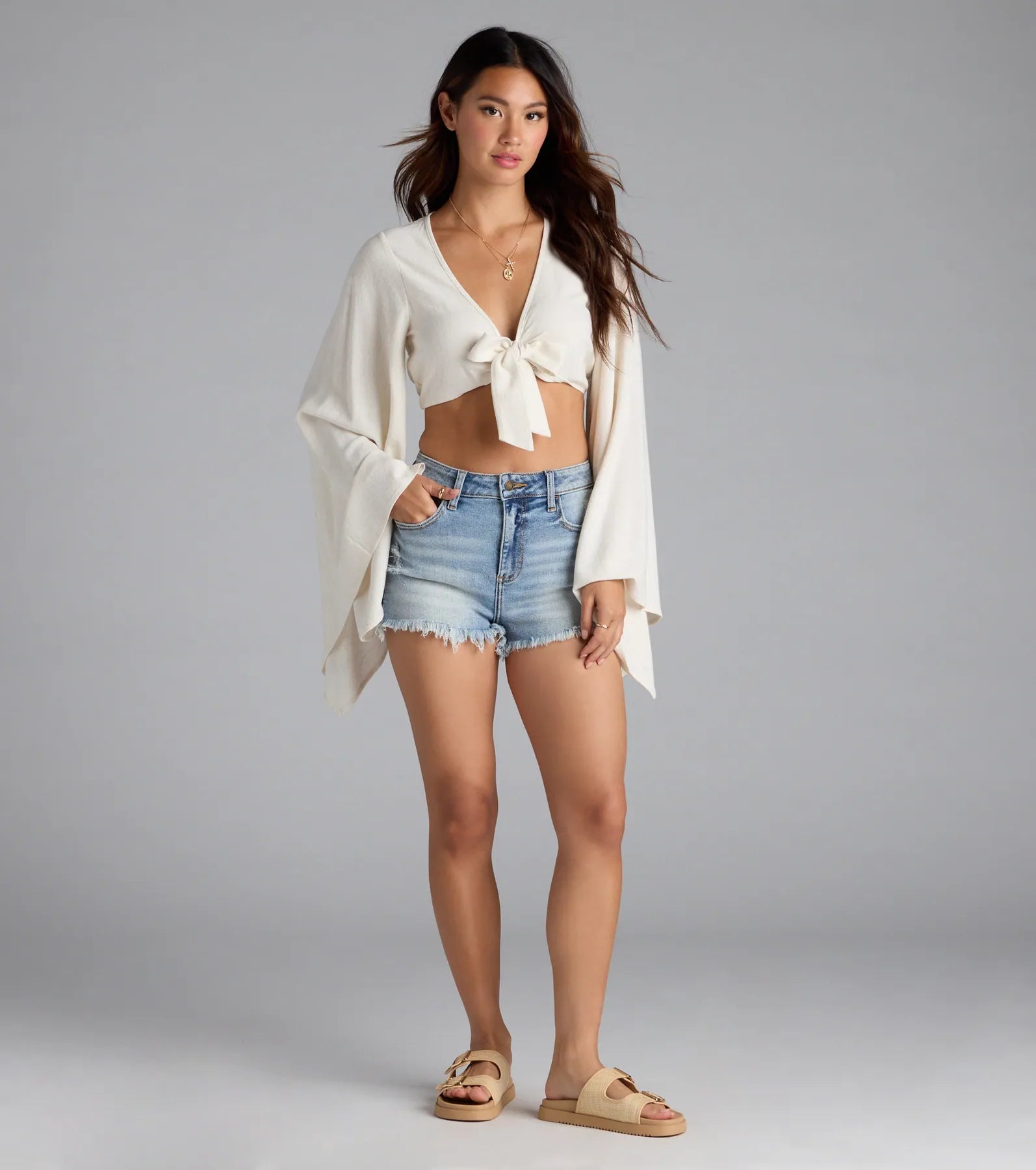New Addiction Mid-Rise Fray Denim Shorts | Windsor New Addiction Mid-Rise Fray Denim Shorts | Windsor