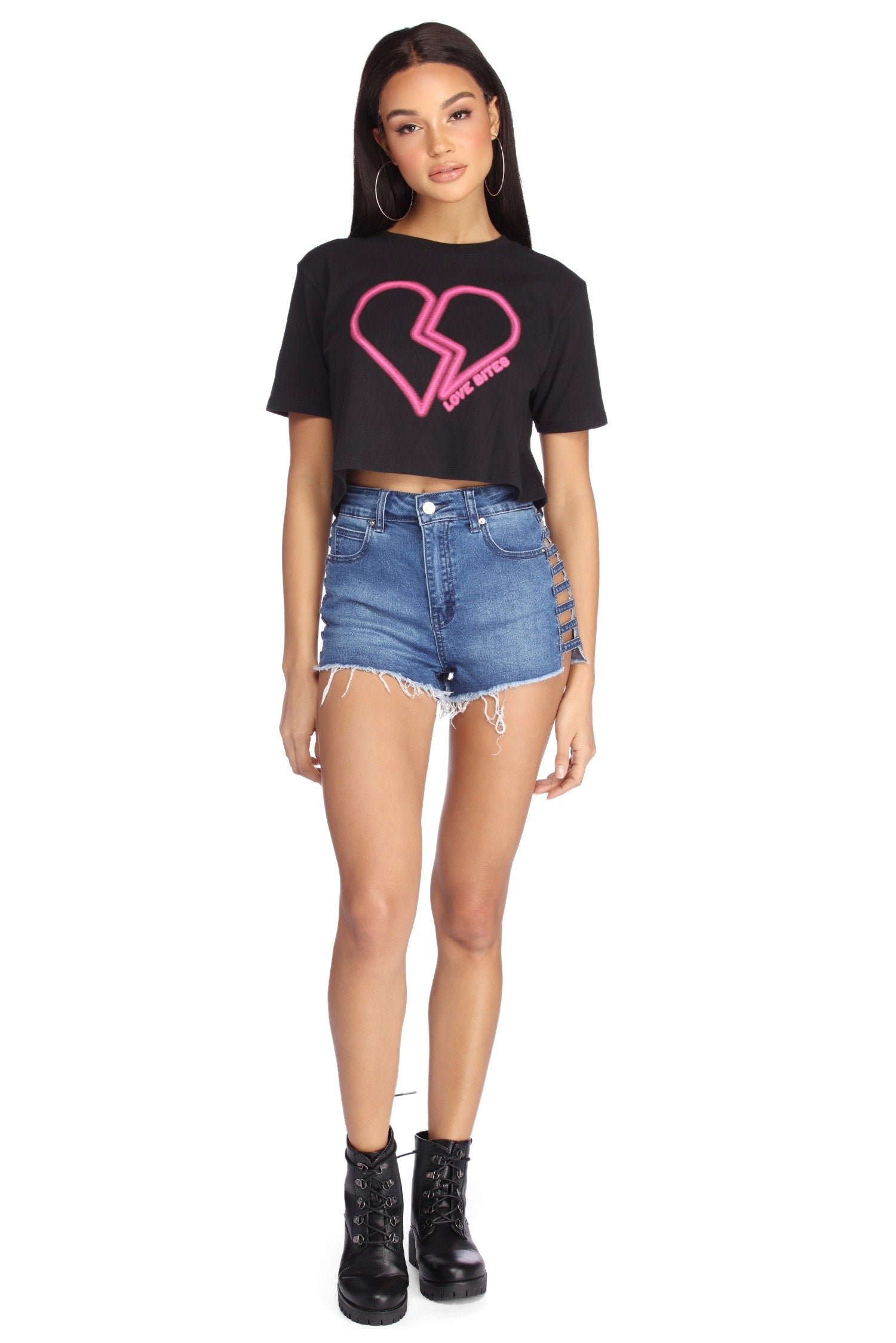 Side Cut Out Jean Shorts | Windsor