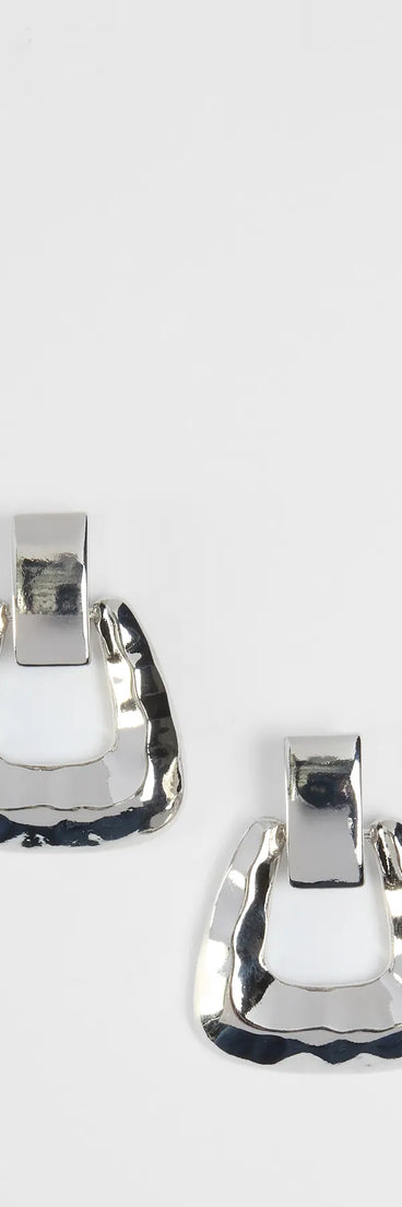 Style your vibe in seconds with the Walk Around Town Door Knocker Earrings in silver, a fashion accessories essential that completes any outfit with ease.