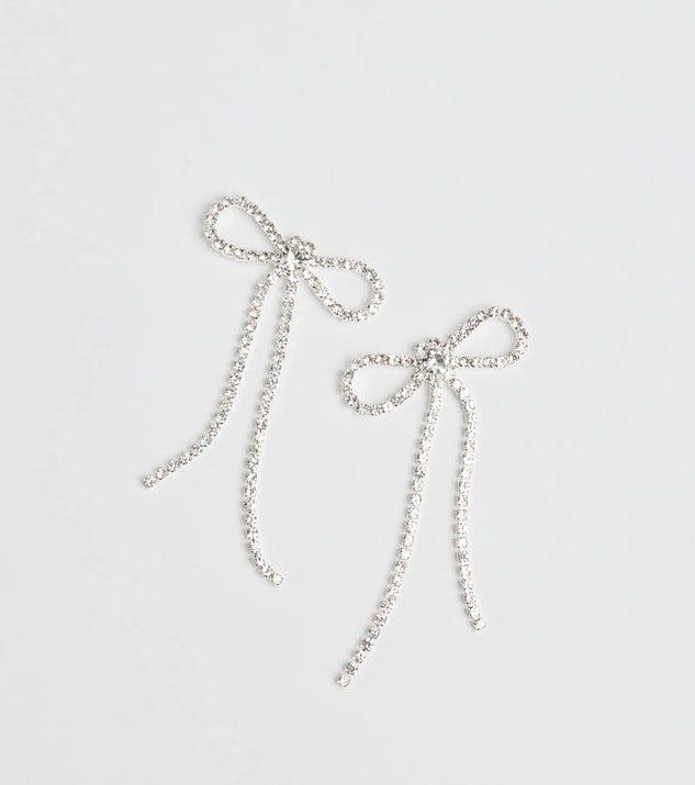 True Bliss Rhinestone Bow Earrings