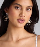 Polished Flower Pearl Earrings