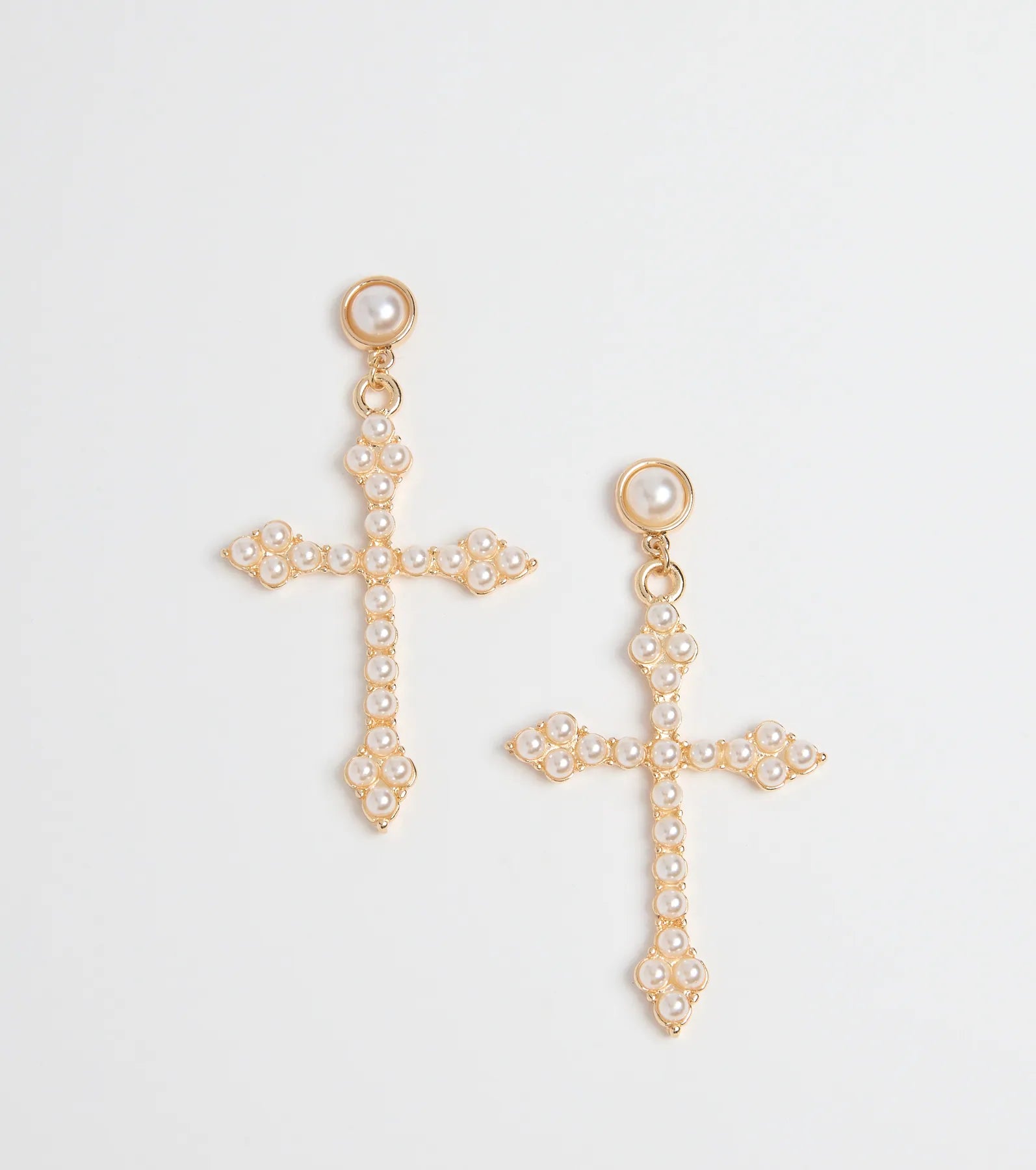 Blessed Style Faux Pearl Cross Earrings | Windsor