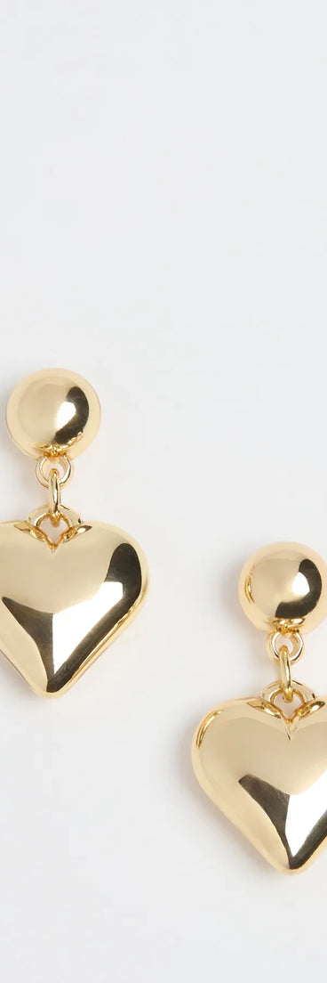 Glam Love Heart Drop Earrings