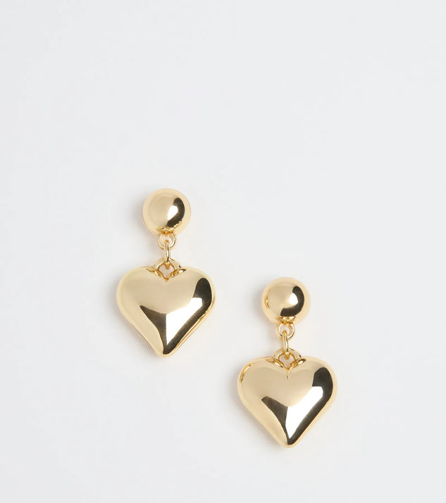 Glam Love Heart Drop Earrings