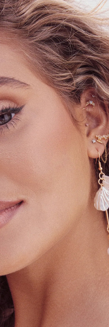 Chic Beauty Rhinestone And Pearl Flower Earrings