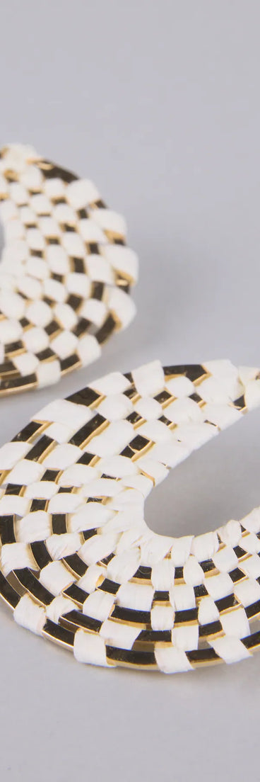 Sun Chaser Woven Raffia Hoop Earrings