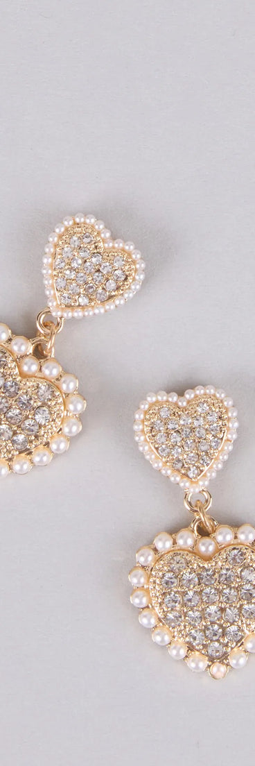 Style your vibe in seconds with the Too Cute To Handle Heart Drop Earrings in gold, a fashion accessories essential that completes any outfit with ease.