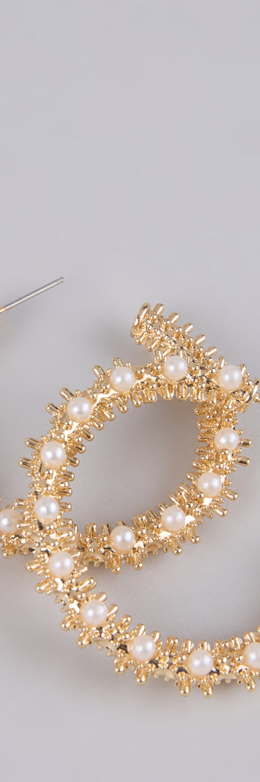 Statement Mode Pearl Hoop Earrings