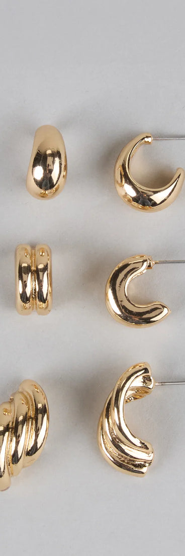 Glow Up Essentials Hoop Earrings Set