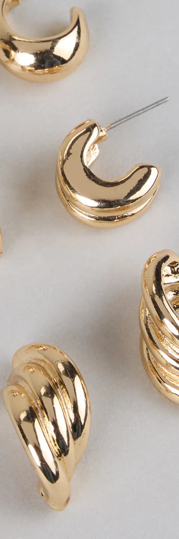 Glow Up Essentials Hoop Earrings Set