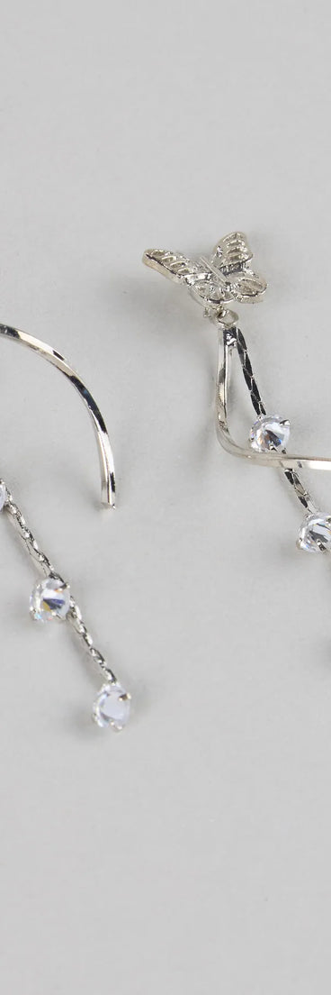 Float Like Magic Butterfly Rhinestone Earrings