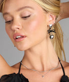 Sweet Talker Heart And Bow Drop Earrings