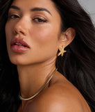 Add a finishing touch with the Mermaid Core Starfish Stud Earrings, a gold accessory that brings your vacation outfit ideas to life with a stylish flair.