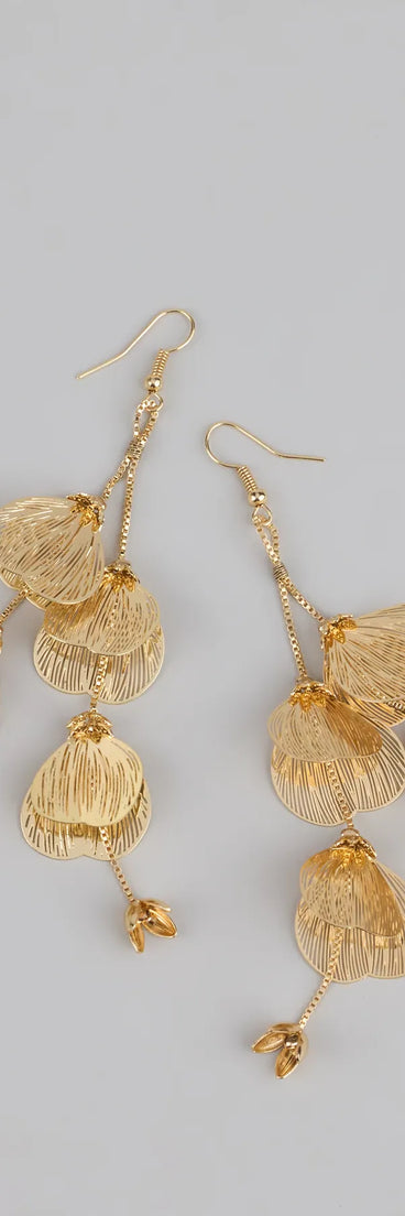 Natural Elegance Flower Petal Earrings