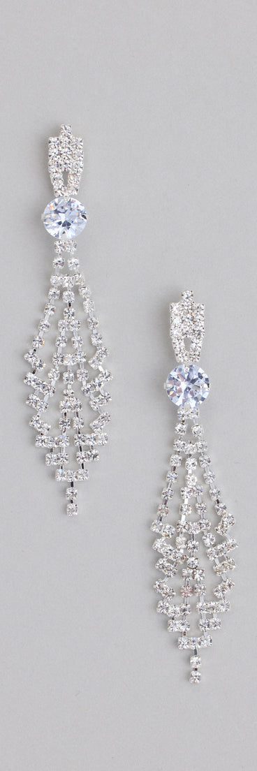 Luxe Shimmer Rhinestone Chandelier Earrings