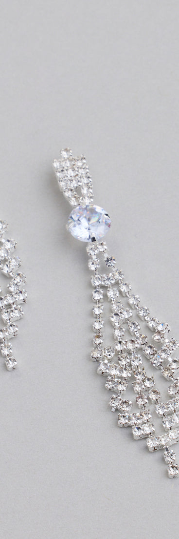 Luxe Shimmer Rhinestone Chandelier Earrings