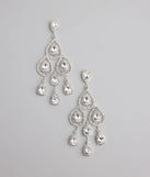 Luxe Vibe Teardrop Rhinestone Chandelier Earrings