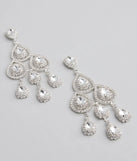 Luxe Vibe Teardrop Rhinestone Chandelier Earrings