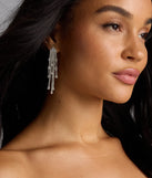 All This Glamour Rhinestone Tassel Earrings