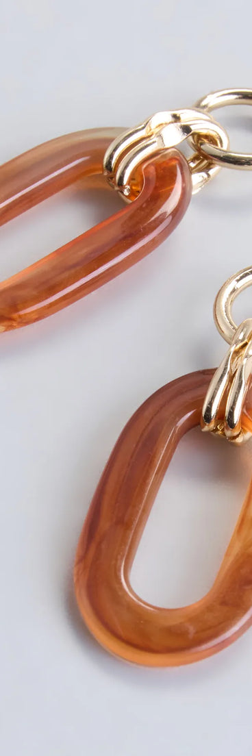 Contemporary Acetate Oval Hoop Earrings